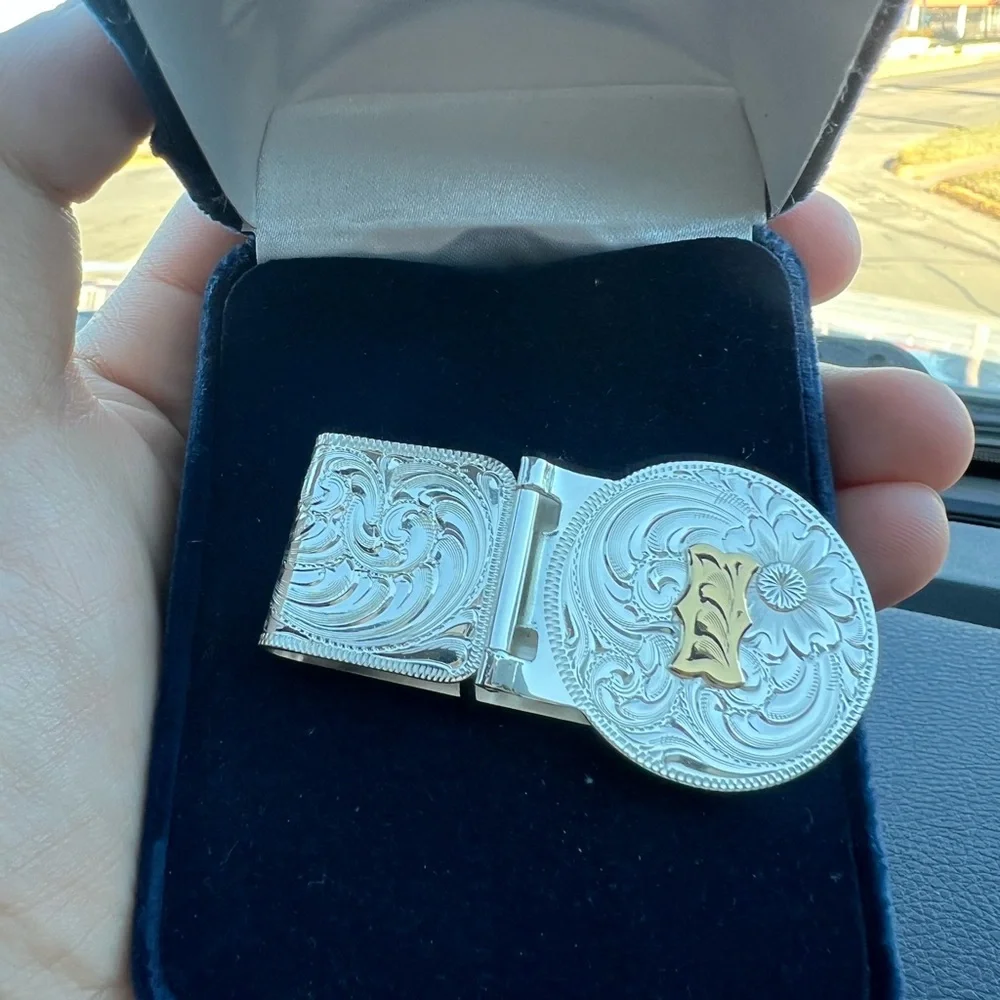 Montana Silversmiths Silver and Gold Ornate Money Clip
